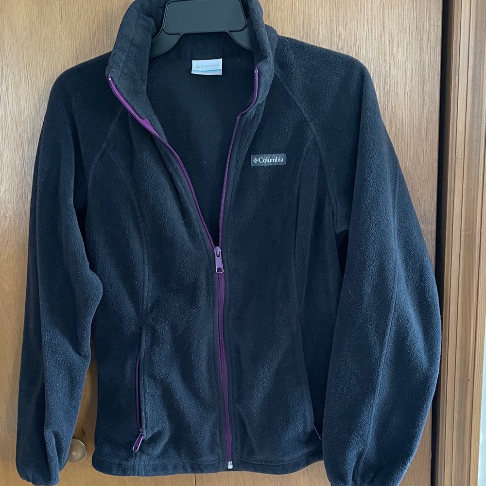 Columbia Women's Black and Purple Fleece Jacket